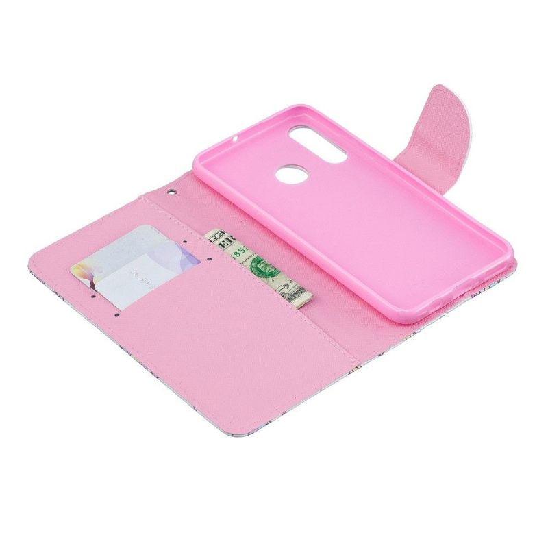 Cover voor Huawei P30 Lite Met Ketting Roze Olifant