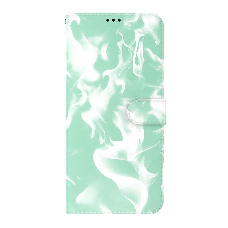 Folio-hoesje voor Samsung Galaxy A13 5G / A04s Imitatielakleer Met Knoop