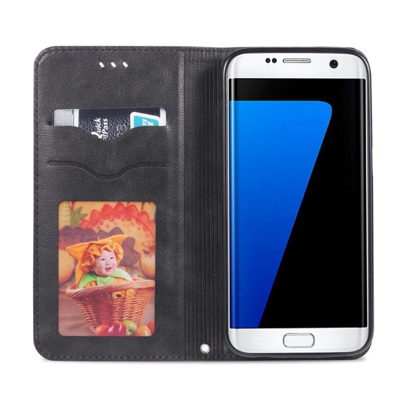 Folio-hoesje voor Samsung Galaxy S7 Kaarthouder Met Retro Leereffect