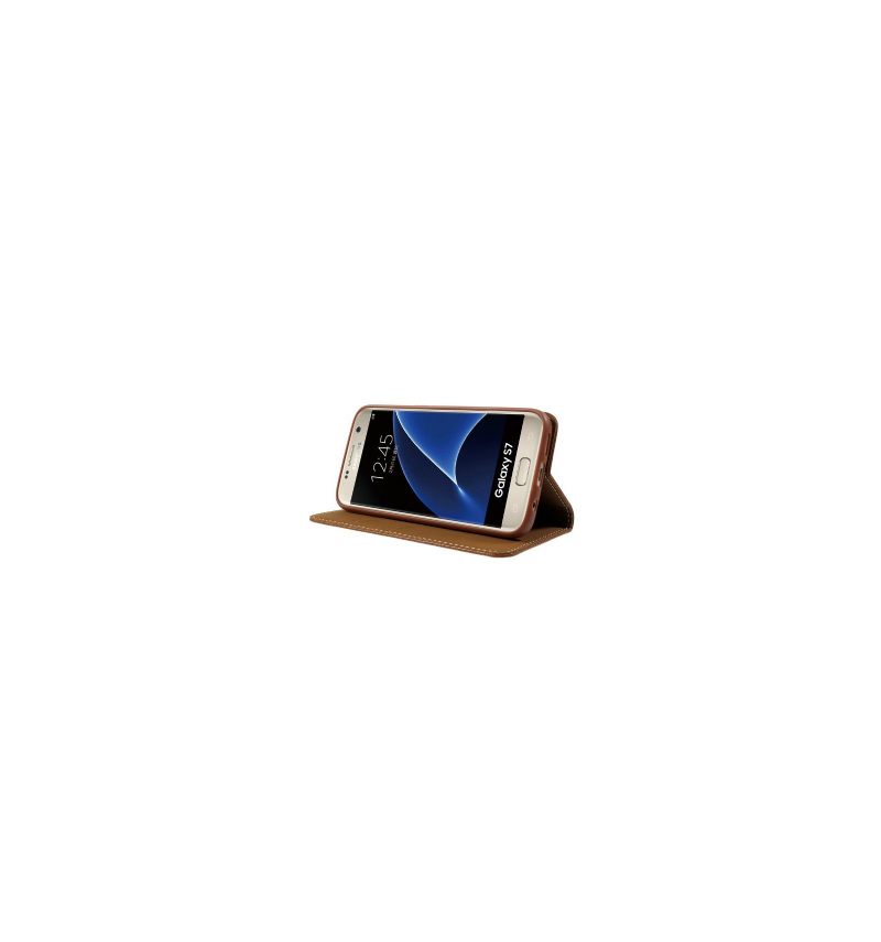 Folio-hoesje voor Samsung Galaxy S7 Litchi Textuur Leder - Bruin