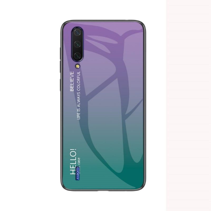 Telefoonhoesje voor Xiaomi Mi A3 Bescherming Kleurverloop Glazen Achterkant