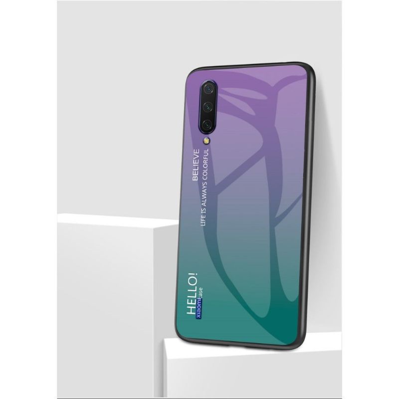 Telefoonhoesje voor Xiaomi Mi A3 Bescherming Kleurverloop Glazen Achterkant