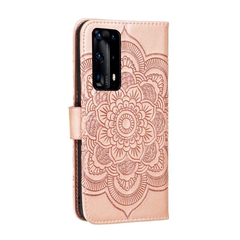 Folio-hoesje voor Huawei P40 Pro+ Mandala Kaarthouder - Rose Goud