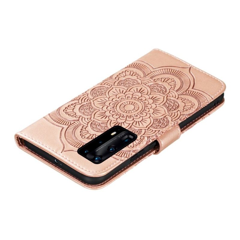 Folio-hoesje voor Huawei P40 Pro+ Mandala Kaarthouder - Rose Goud