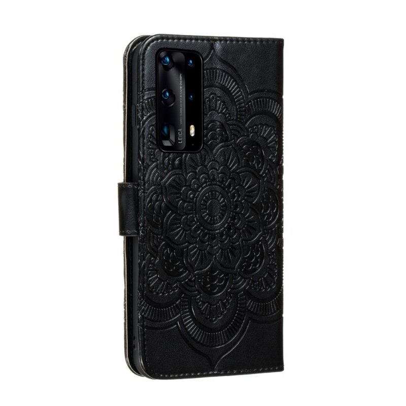 Folio-hoesje voor Huawei P40 Pro+ Mandala Kaarthouder - Zwart