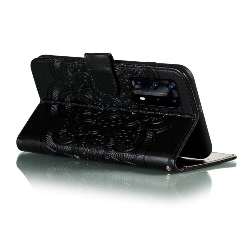 Folio-hoesje voor Huawei P40 Pro+ Mandala Kaarthouder - Zwart