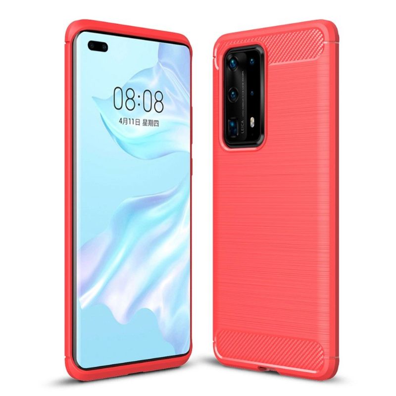 Telefoonhoesje voor Huawei P40 Pro+ Meer Geborsteld Koolstofeffect