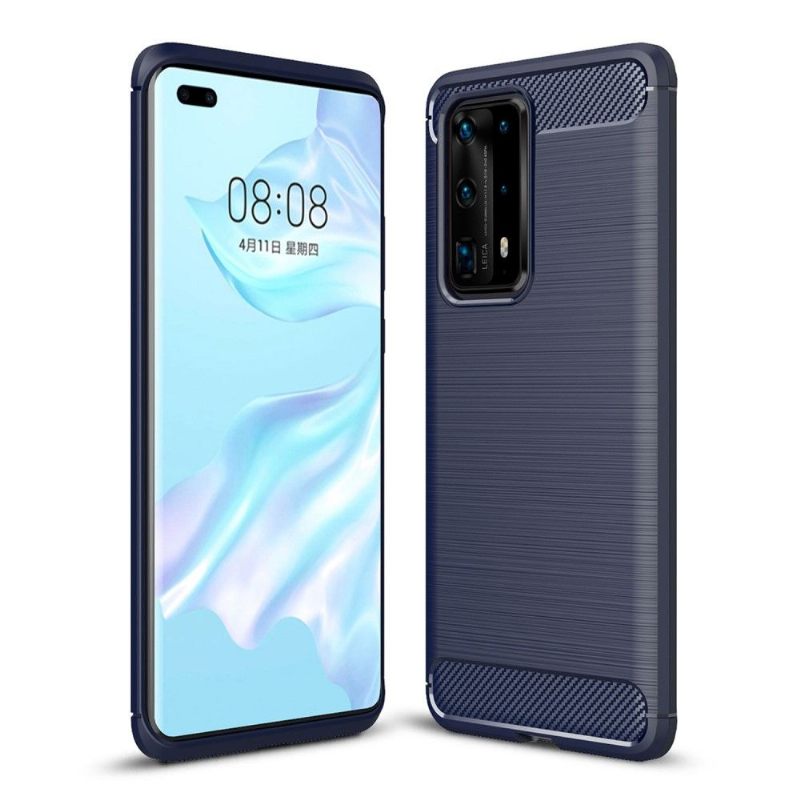 Telefoonhoesje voor Huawei P40 Pro+ Meer Geborsteld Koolstofeffect