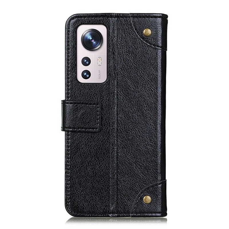 Cover voor Xiaomi 12 Pro Simon Kunstleer Klinknagels