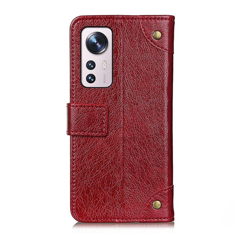 Cover voor Xiaomi 12 Pro Simon Kunstleer Klinknagels