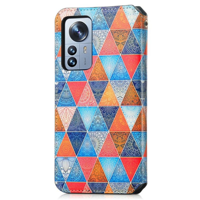 Folio-hoesje voor Xiaomi 12 Pro Caleidoscoop Mandala Flip Flap