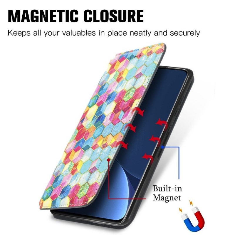 Folio-hoesje voor Xiaomi 12 Pro Gekleurde Kubus Flip Flap