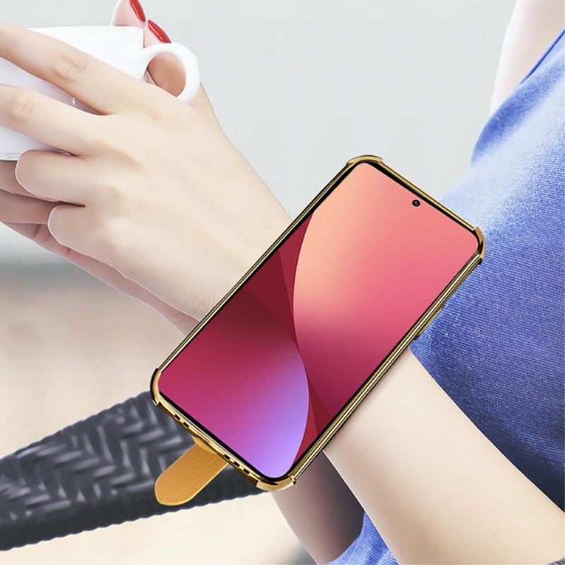 Hoesje voor Xiaomi 12 Pro Krokodil-effect Met Riem