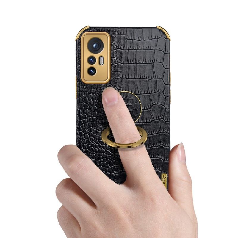 Hoesje voor Xiaomi 12 Pro Krokodil-effect Met Ring