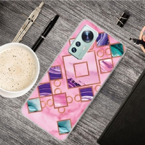 Hoesje voor Xiaomi 12 Pro Marmeren Geometrie 0016 Serie