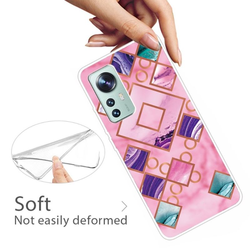 Hoesje voor Xiaomi 12 Pro Marmeren Geometrie 0016 Serie