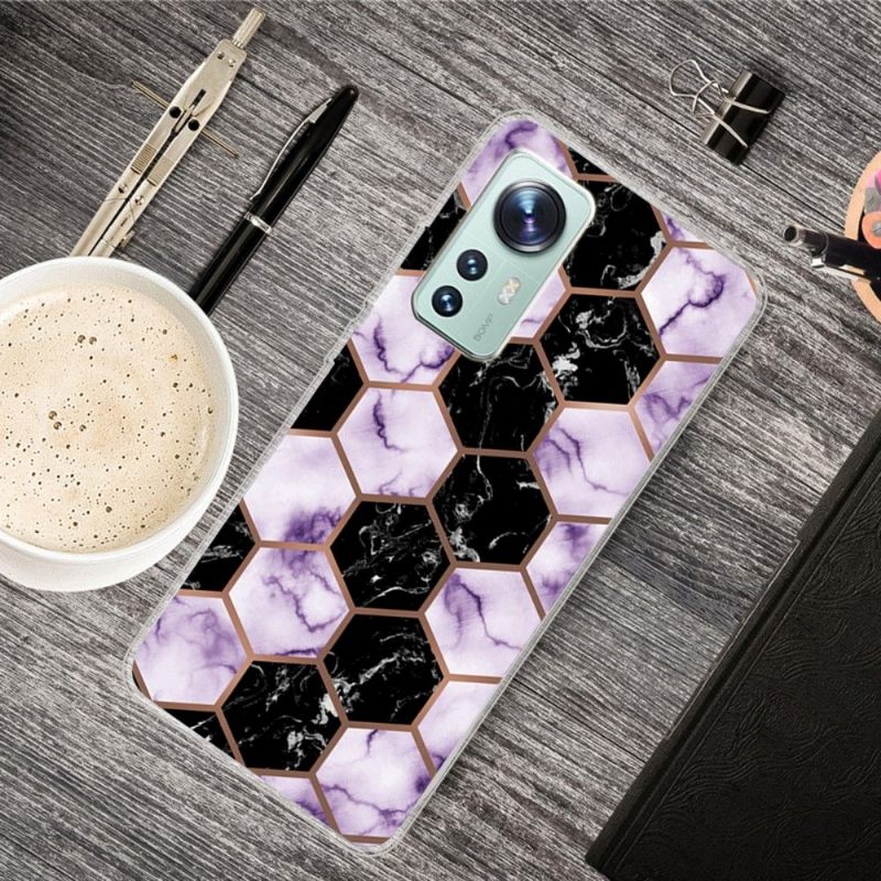 Hoesje voor Xiaomi 12 Pro Marmeren Geometrie 0016 Serie