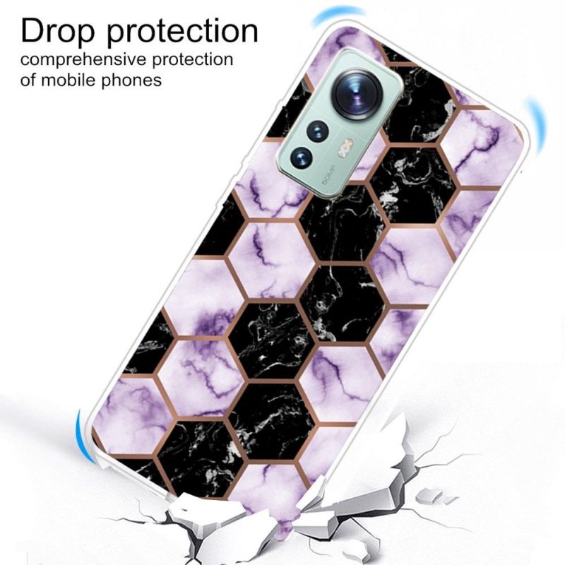 Hoesje voor Xiaomi 12 Pro Marmeren Geometrie 0016 Serie