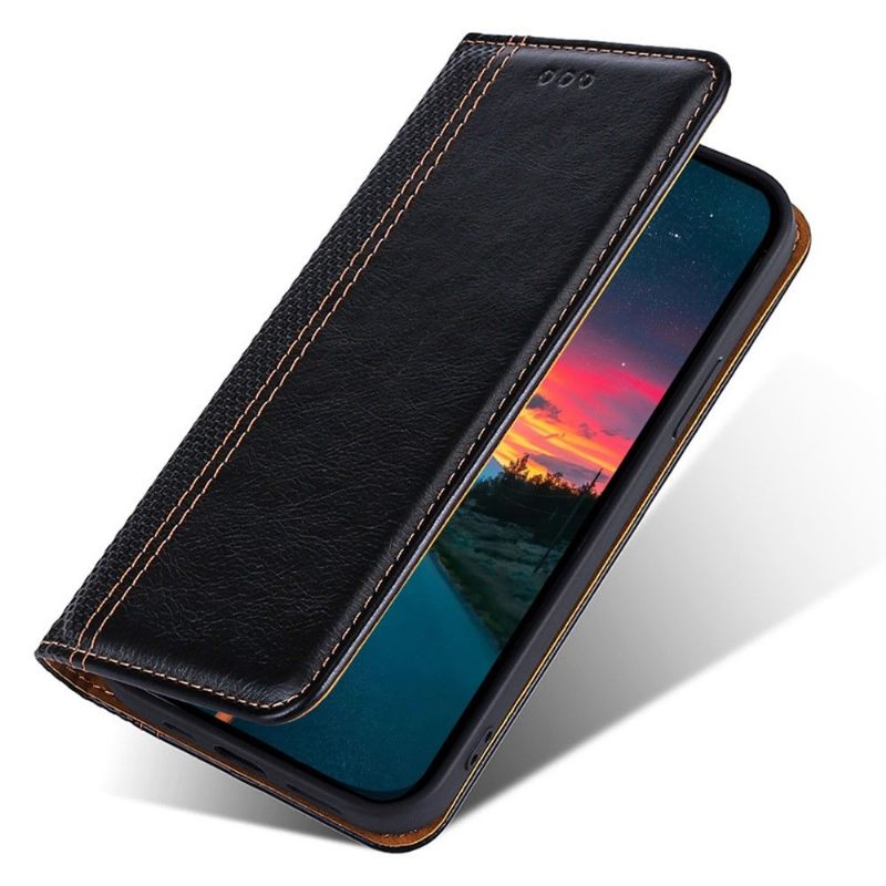 Leren Hoesje voor Xiaomi 12 Pro Bescherming Folio-hoesje Folio-naden Omklappen