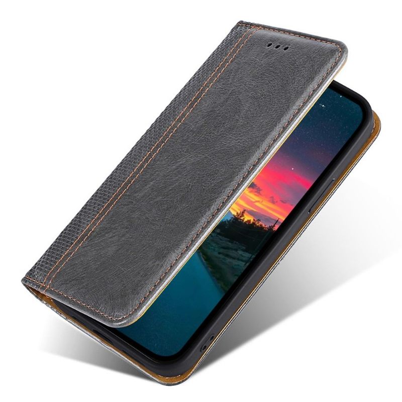 Leren Hoesje voor Xiaomi 12 Pro Bescherming Folio-hoesje Folio-naden Omklappen