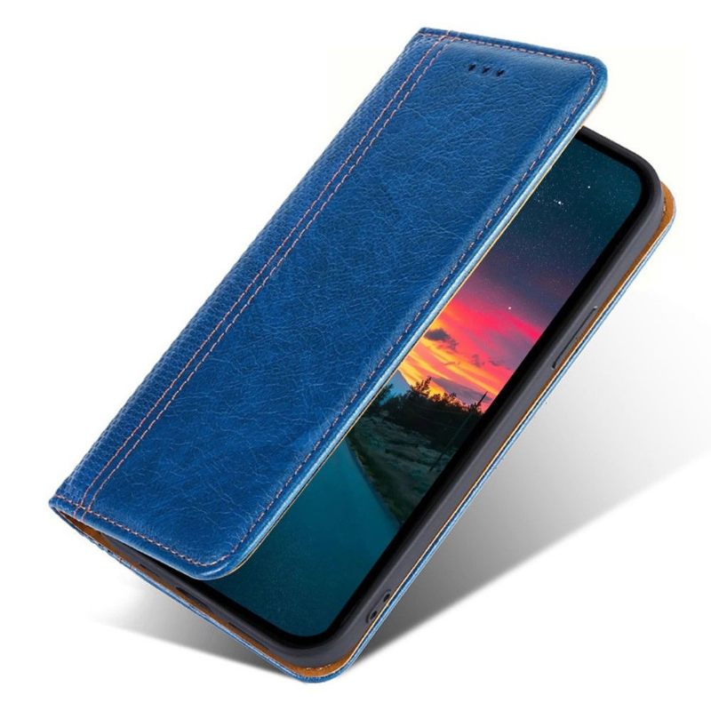 Leren Hoesje voor Xiaomi 12 Pro Bescherming Folio-hoesje Folio-naden Omklappen