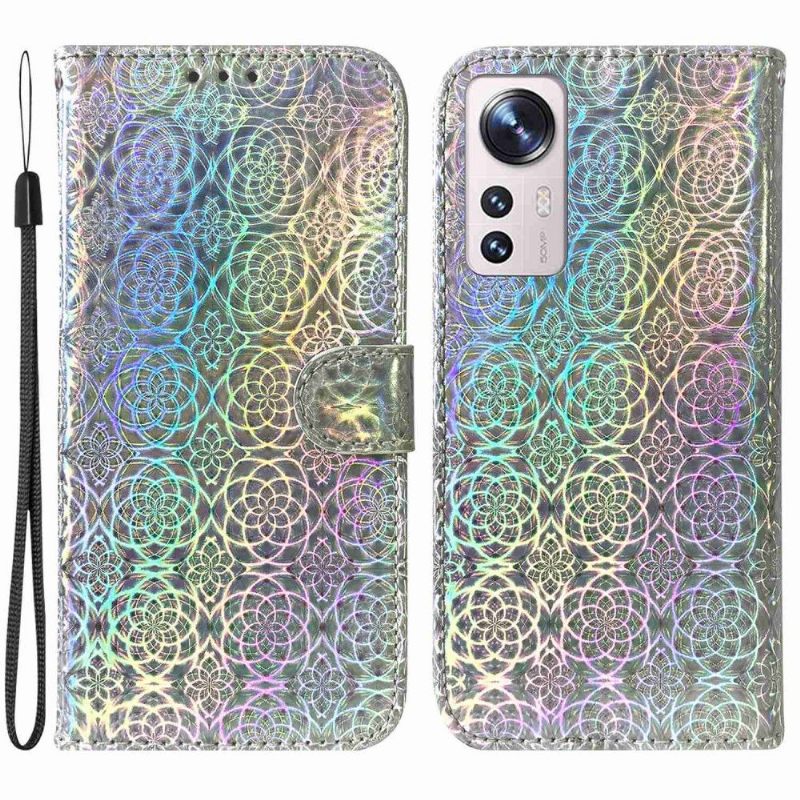 Leren Hoesje voor Xiaomi 12 Pro Holografische Bloemen