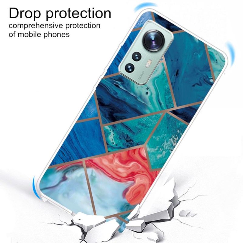 Telefoonhoesje voor Xiaomi 12 Pro Bescherming Marmeren Geometrie 0022 Serie