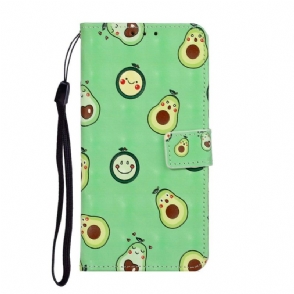 Folio-hoesje voor Samsung Galaxy A51 Kawaii Avocado