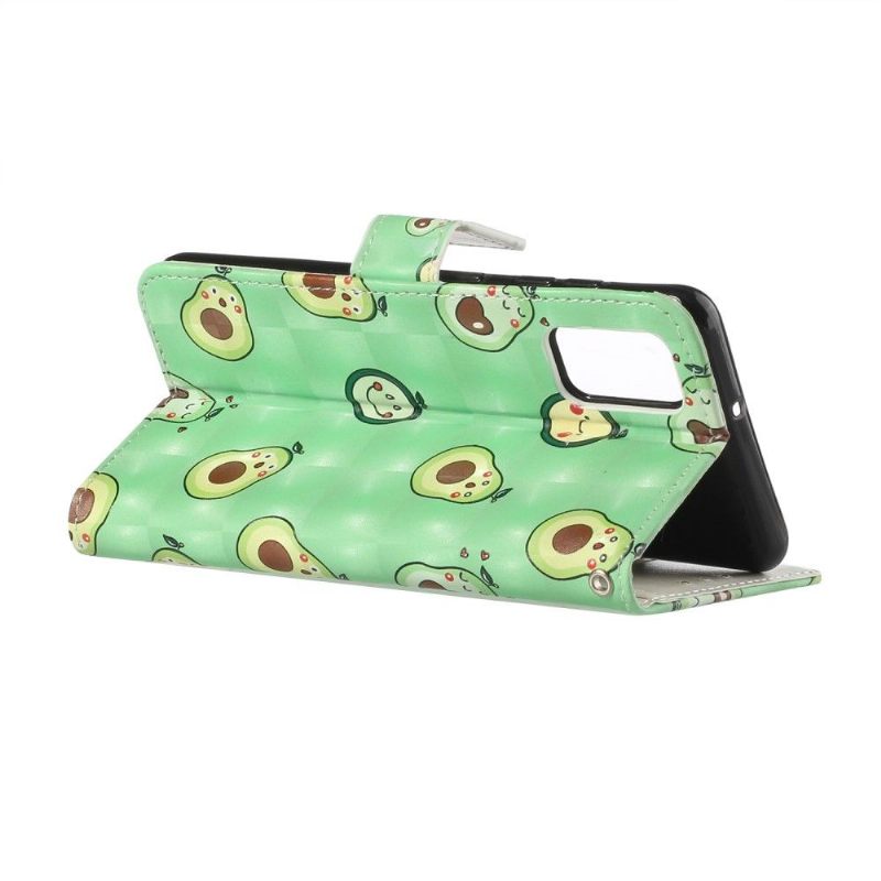 Folio-hoesje voor Samsung Galaxy A51 Kawaii Avocado