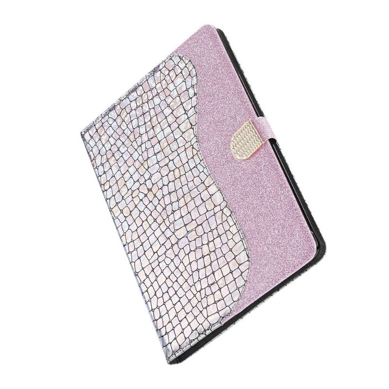 Folio-hoesje voor Samsung Galaxy Tab S6 Glamour Krokodilleneffect Pailletten