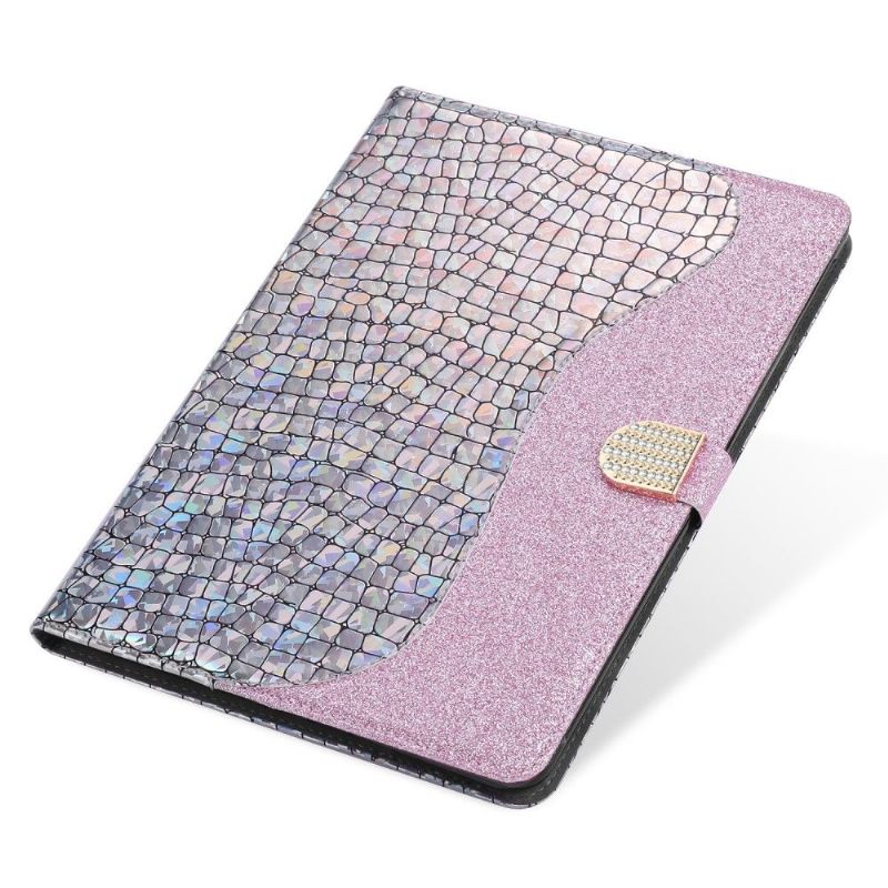 Folio-hoesje voor Samsung Galaxy Tab S6 Glamour Krokodilleneffect Pailletten