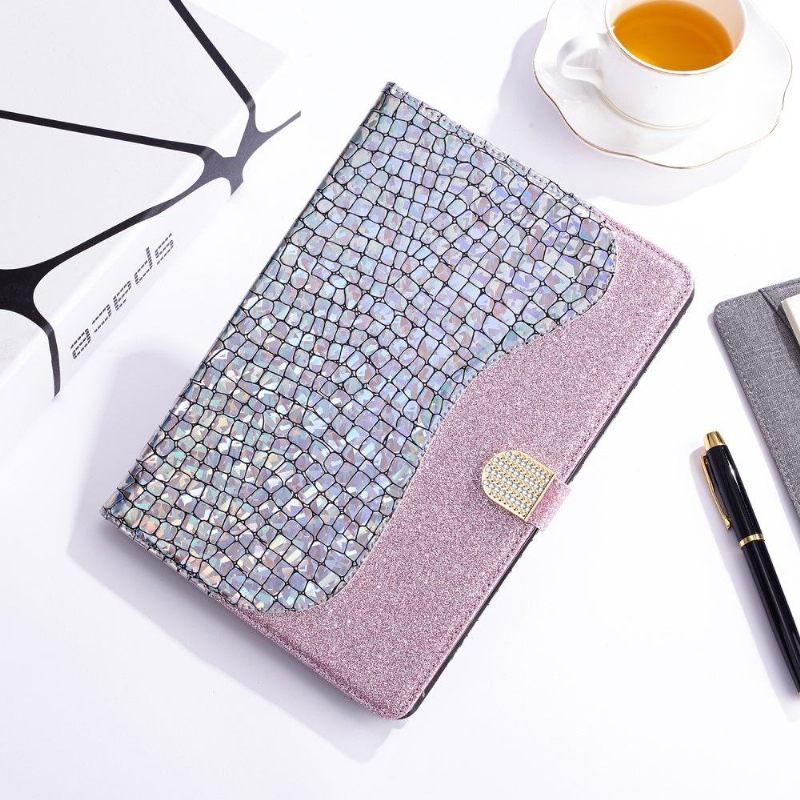 Folio-hoesje voor Samsung Galaxy Tab S6 Glamour Krokodilleneffect Pailletten