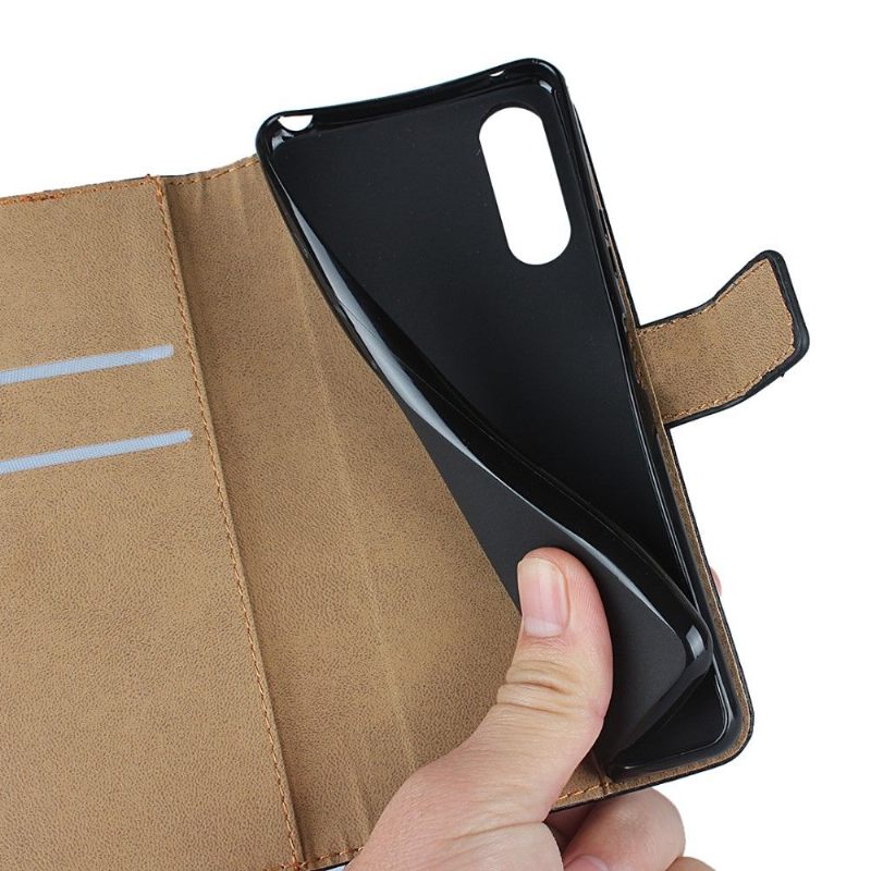 Case voor Sony Xperia 10 II Bescherming Portemonnee Leren Folio-hoesje - Zwart