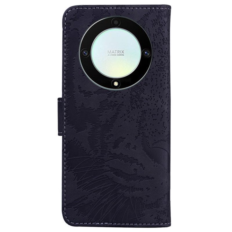 Flip Case voor Honor Magic 5 Lite Tijger Voetafdruk