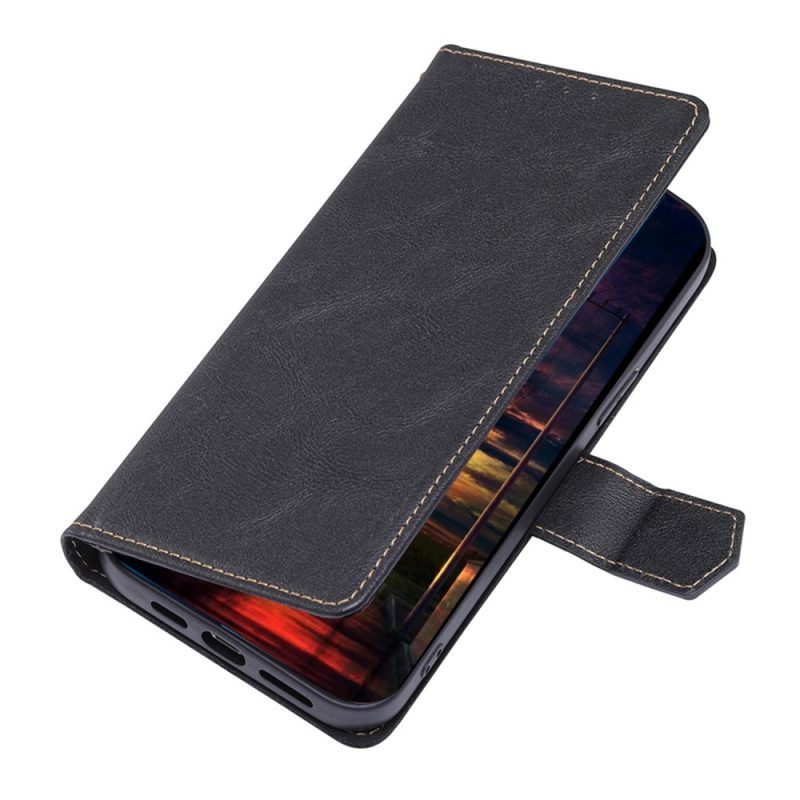 Flip Case voor Huawei Mate 50 Pro Couture-leereffect