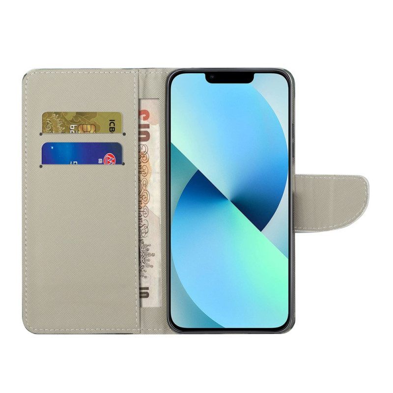 Flip Case voor iPhone 15 Plus Blijf Kalm En Sprankelend