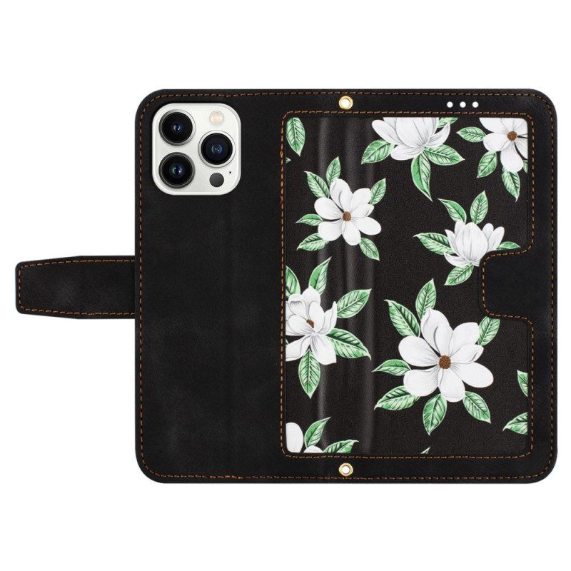 Flip Case voor iPhone 15 Plus Luxe Bloemen