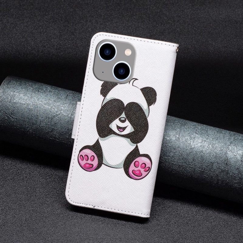 Flip Case voor iPhone 15 Plus Panda