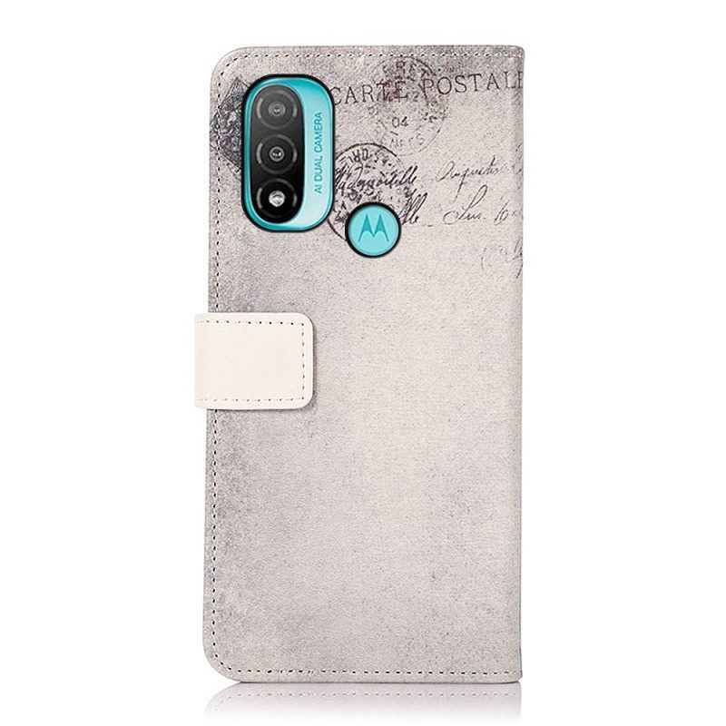 Flip Case voor Moto E40 / E30 / E20 Reiziger Kat