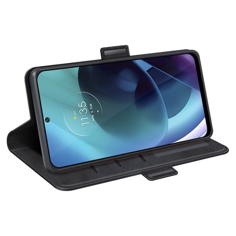 Flip Case voor Moto G71 5G Folio-hoesje Dubbele Klep