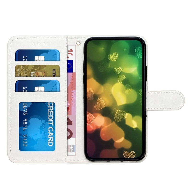 Flip Case voor Moto G73 5G Met Ketting Luipaardprint Met Bandjes