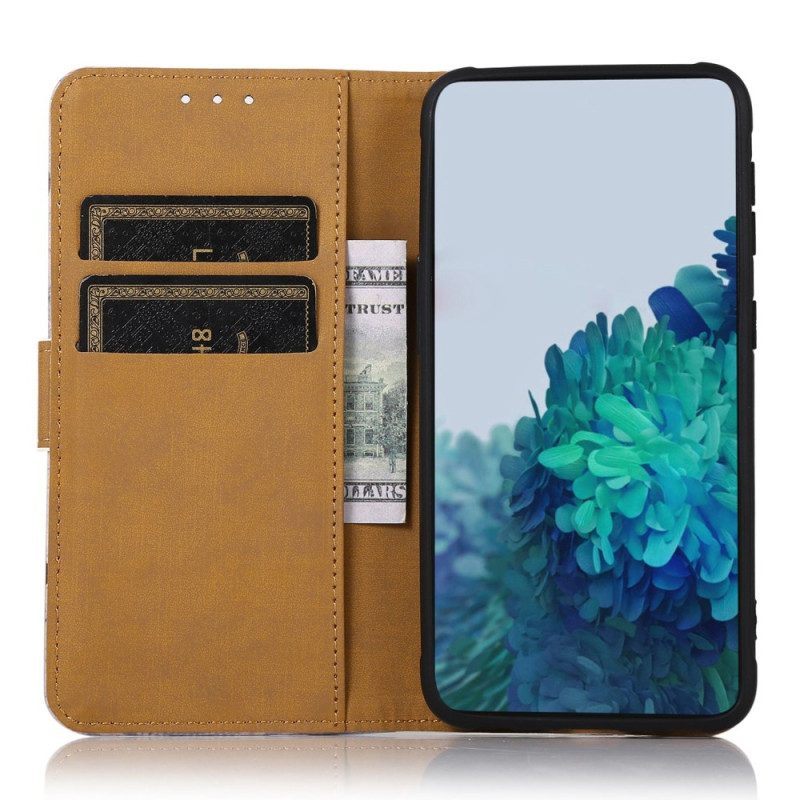 Flip Case voor OnePlus 10T 5G Reiziger Kat