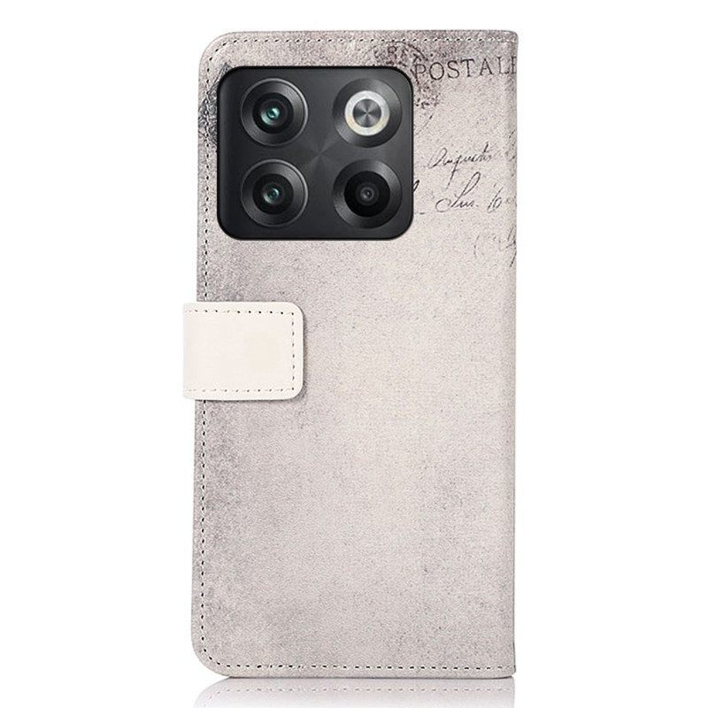 Flip Case voor OnePlus 10T 5G Reiziger Kat