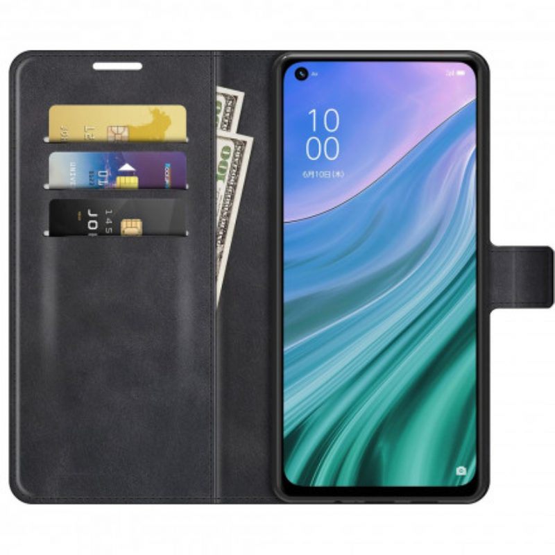 Flip Case voor Oppo A54 5G / A74 5G Klassieke Retro Lederen Stijl