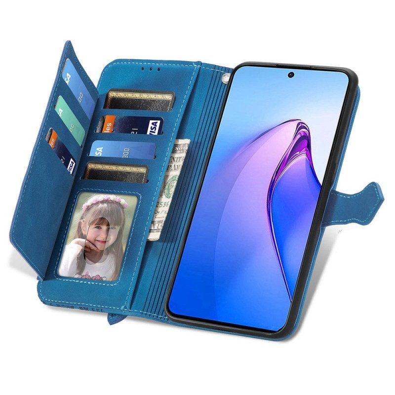 Flip Case voor Oppo Reno 8 Pro Kanten Portemonnee