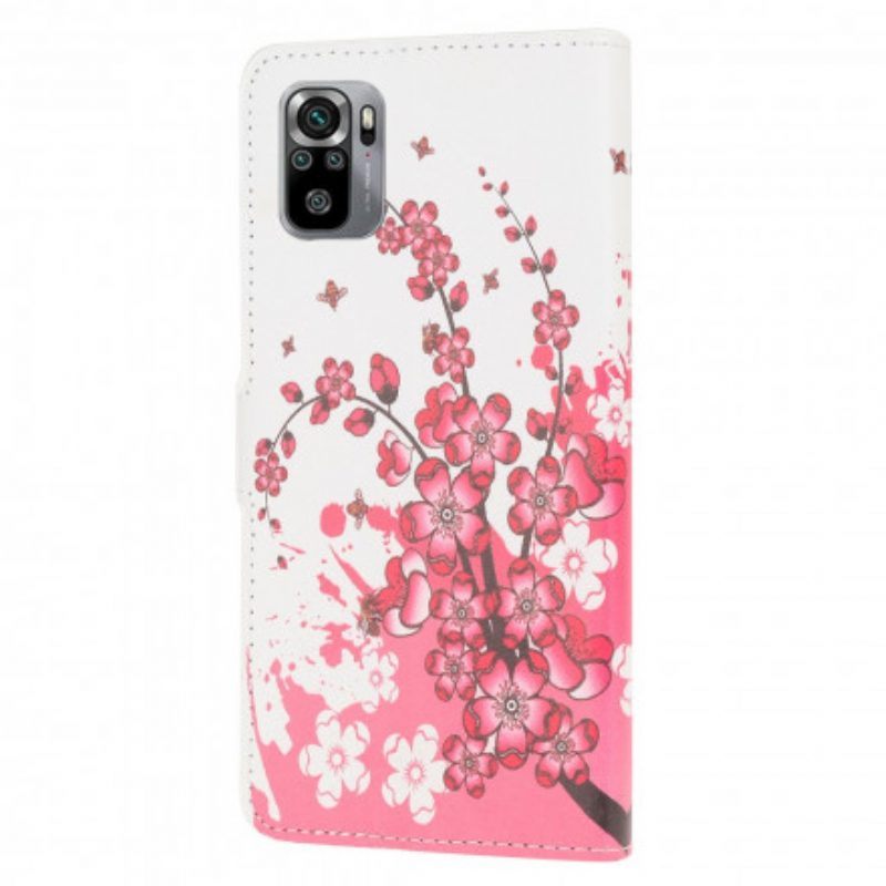 Flip Case voor Poco M5s Tropische Bloemen