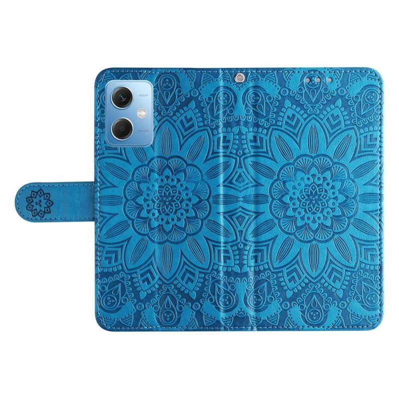 Flip Case voor Poco X5 5G Met Ketting Mandala-decoratie Met Riem