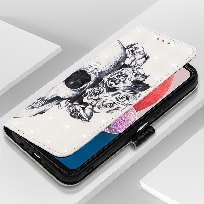 Flip Case voor Samsung Galaxy A13 Met Ketting Klassiek Leereffect Azns