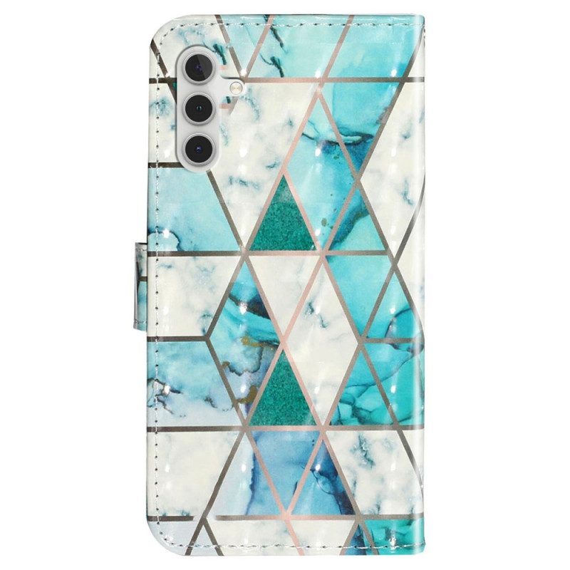 Flip Case voor Samsung Galaxy A14 / A14 5G Met Ketting Imitatie Lakleer