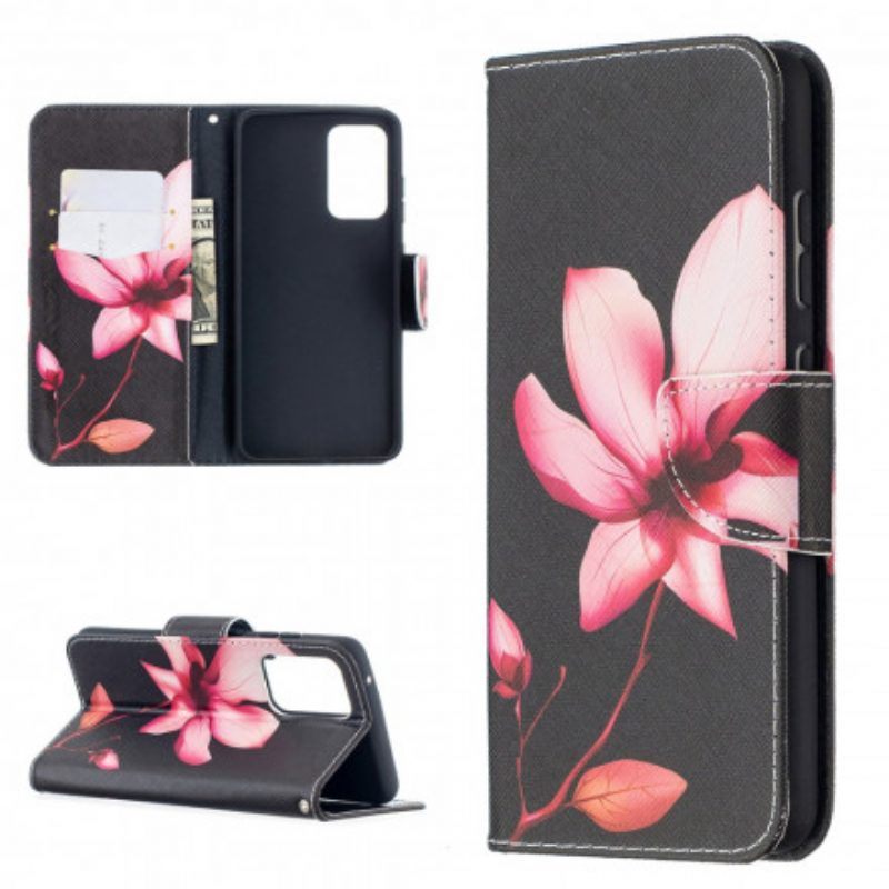 Flip Case voor Samsung Galaxy A52 4G / A52 5G / A52s 5G Roze Bloem